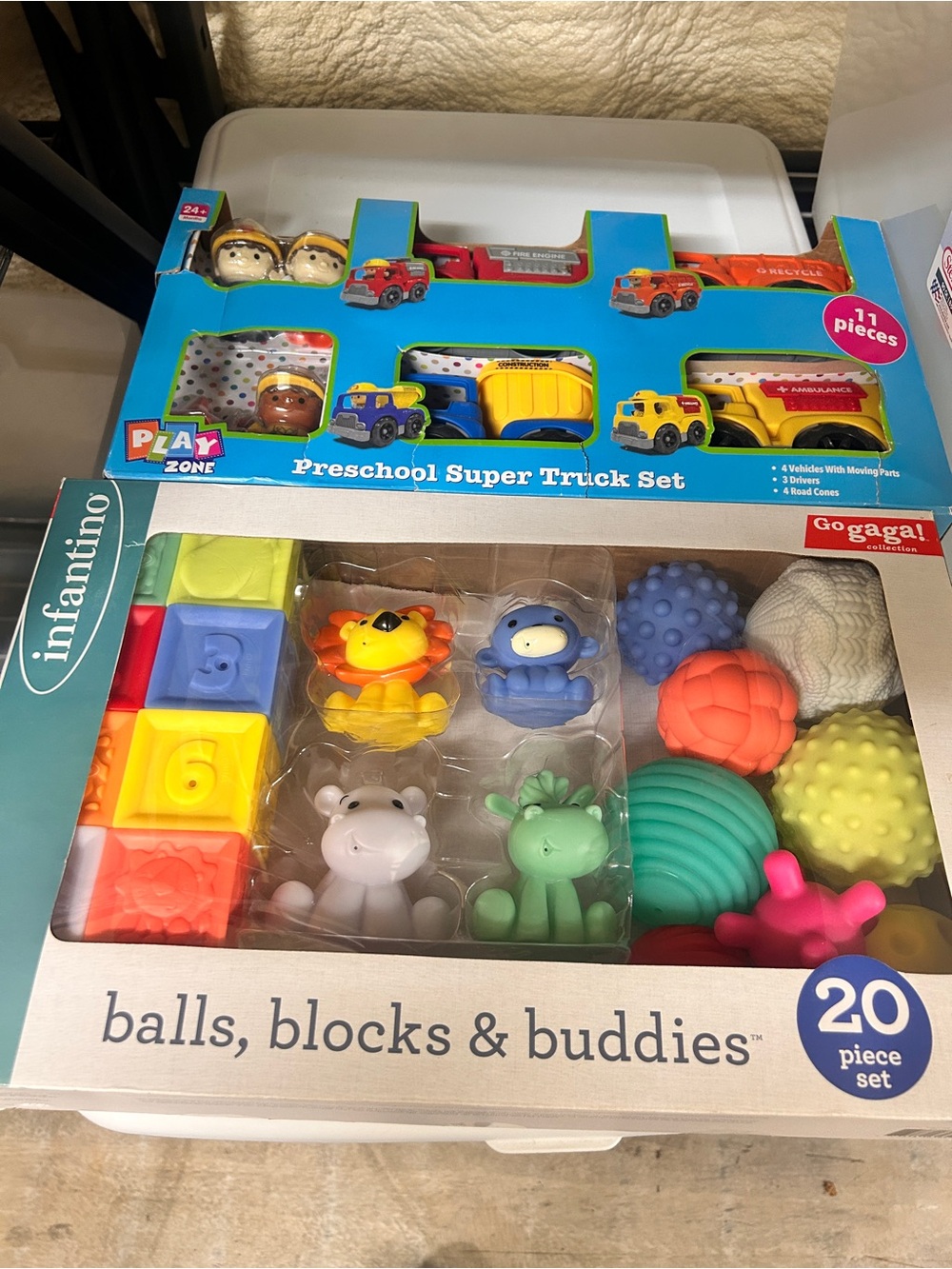 Set of kids activities and toys